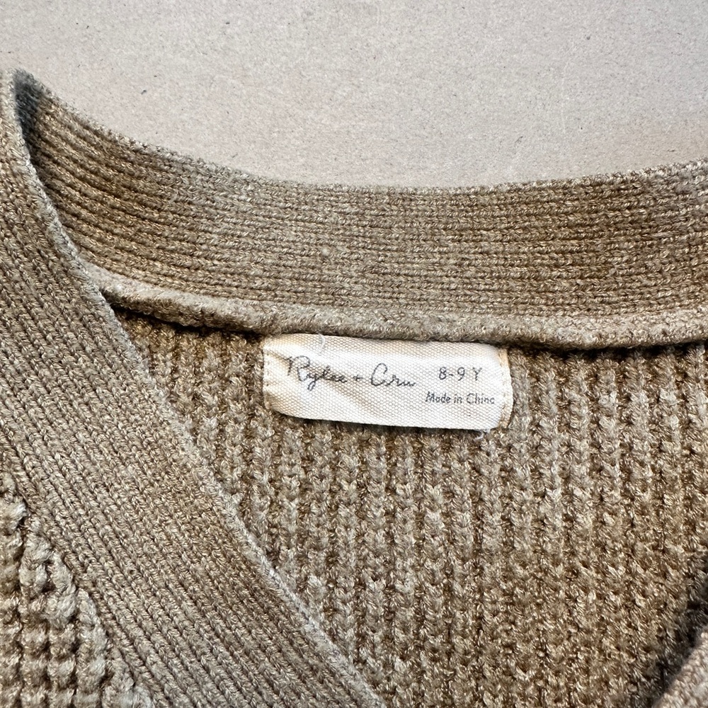 Rylee + Cru Olive Green Waffle Knit Cardigan - Picture 3 of 3